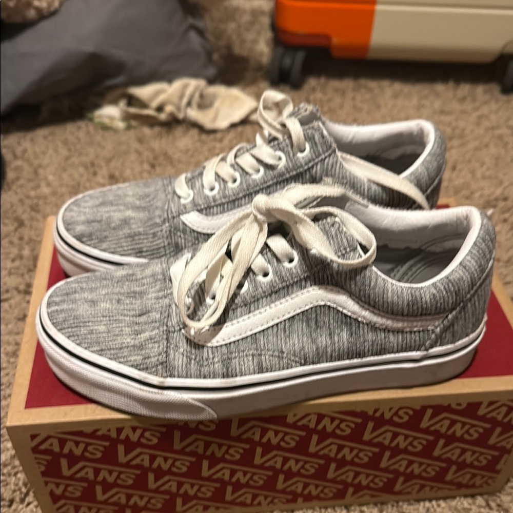Vans Gray and White Sneakers